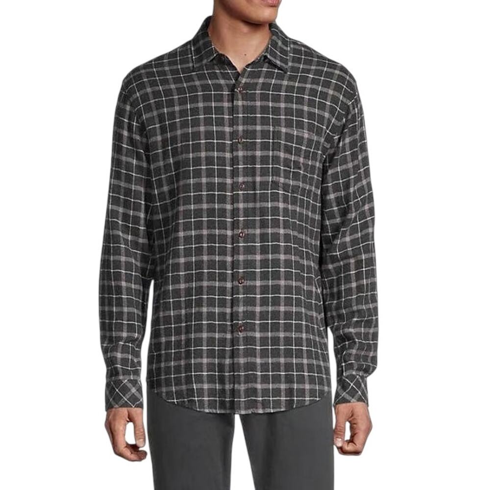 Rails NWT Men's Brushed Lennox Button Down Shirt Size XL Charcoal Grey Plaid